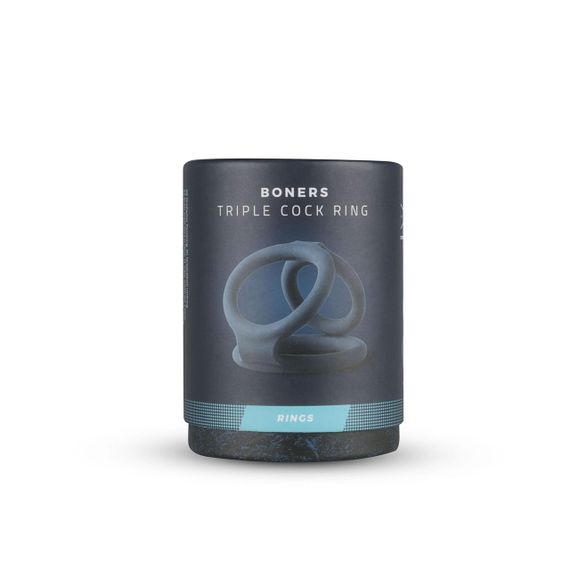 Потрійне ерекційне кільце Boners Triple Ring, діаметр 2,6; 3,3 та 3,8 см Sex Aura | Зображення 1