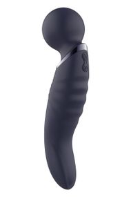 Вибратор микрофон изогнутый двойной стимуляции Dream Toys Glam Dual Wand Vibe, фиолетовый Sex Aura