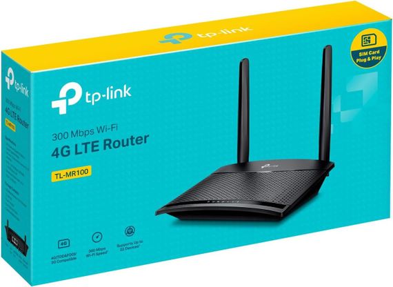 Wi-Fi роутер TP-Link 4G LTE с поддержкой SIM-карт маршрутизатор 150 Мбит/с, WLAN 2.4GHz Wi-Fi N300 2 порта LAN