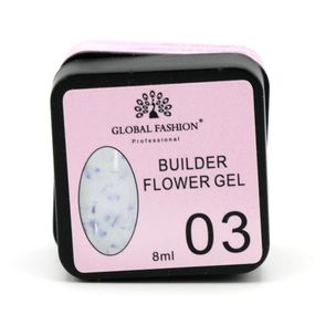 Гель для моделирования ногтей с добавлением сухоцвета Flower Builder Gel 03, 8г