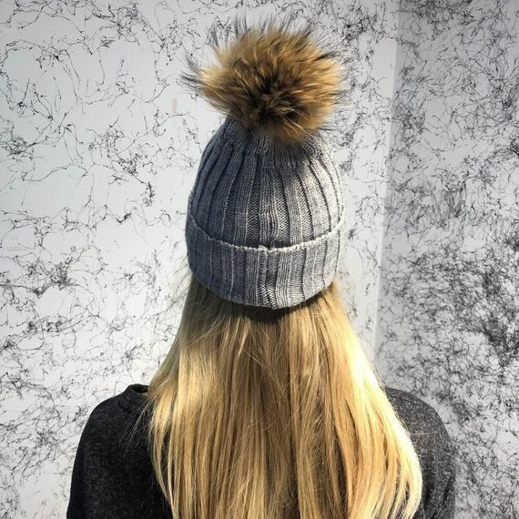 Зимний комплект Moncler Winter Hat Knitted Pompon and Scarf Gray | Зображення 5