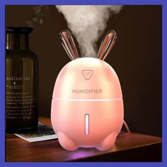 Увлажнитель воздуха Ультразвуковой с LED- подсветкой 7 цветов питание USB Зайка Ночник-увлажнитель 300мл | Зображення 2