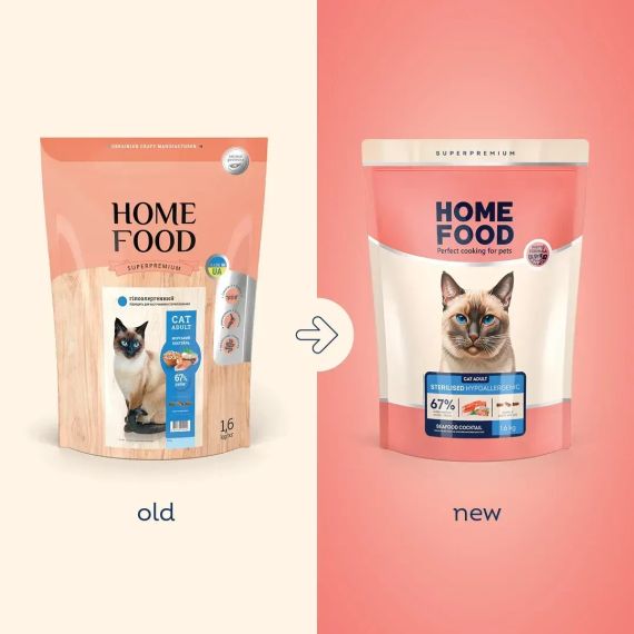 Гіпоалергенний сухий корм Home Food для стерилізованих/кастрованих дорослих котів Морський коктейль 400 г | Зображення 1