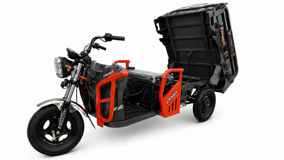 Електротрицикл Crosser CARGO 13 1000W 60 V 45 Ah, вантажний електроскутер самоскид до 400 кг Сірий | Зображення 2