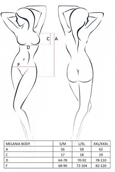 Соблазнительный прозрачный боди MELANIA BODY Passion, Черный, L, XL, L/XL | Зображення 2