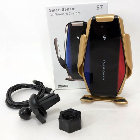 Автомобільний тримач S7 для телефону з швидкою зарядкою S7. AW-226 Колір: золотий | Зображення 5