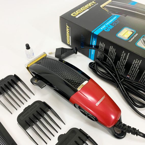 Машинка для стрижки волосся професійна Gemei GM-807, Стильна машинка для стрижки та гоління | Зображення 9