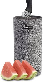 Підставка-колода Ofenbach Grey Marble для кухонних ножів 11х11х22 см, кругла