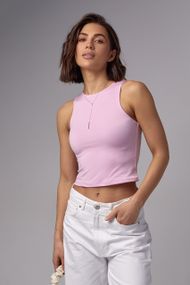 Однотонная базовая майка с эластичной ткани - розовый цвет, M (есть размеры)