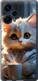 Чохол на Xiaomi Poco F5 Білий кіт "5646u-3170-2448"