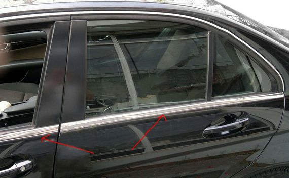 Накладки на молдинги стекол (6 шт, нерж) для Mercedes C-class W204 2007-2015рр