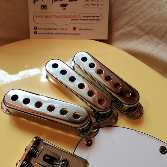 Металеві кришки синглів SSS для електрогітари Fender Stratocaster Ibanes Shur LTD ESP хромові | Зображення 5