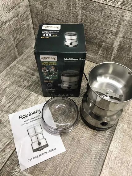 ДУЖЕ МІЦНА! Кавомолка кавомолка ножова електрична Rainberg RB-833 300W | Зображення 4