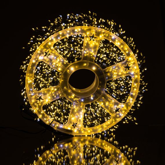 Новорічна гірлянда кімнатна «Роса» Хвойна лапа 100 м, 3000 LED, жовте сяйво, зелений провід | Зображення 3