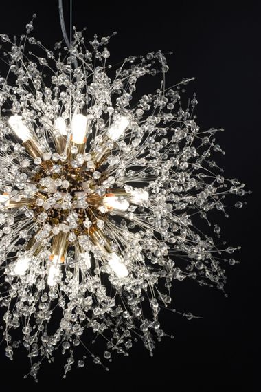 Люстра підвісна на 12 лампочок 26477 Золото 50-160х50х50 см. | Зображення 5