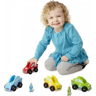 Игровой набор Melissa&amp;Doug Деревянный набор гоночных автомобилей (MD706) | Зображення 1