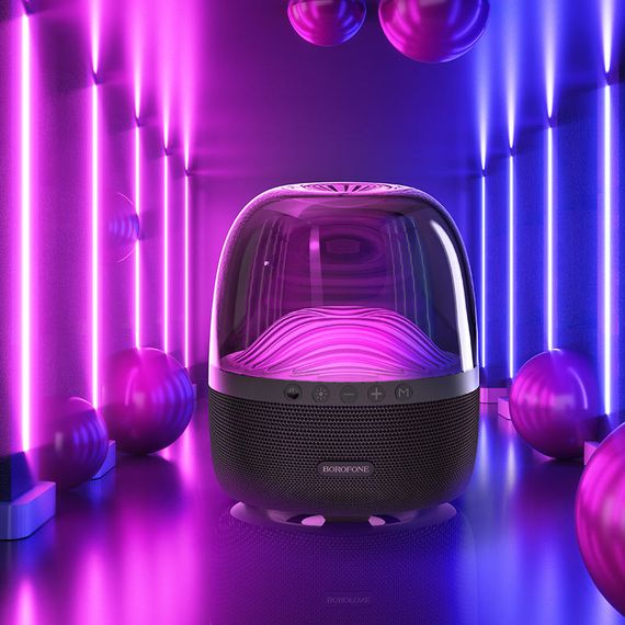 Bluetooth Колонка Borofone BP8 Glazed colorful luminous Чорний | Зображення 4