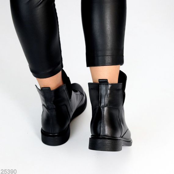 Черные дизайнерские деми ботинки натуральная кожа низкий ход | Зображення 8