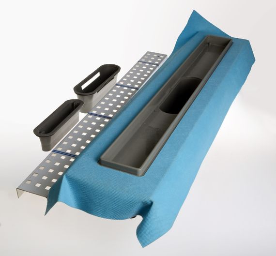 Душовий канал з горизонтальним фланцем Maxiflow Standart Line 80 см решітка "Квадрат" 4022.TY050K.080.1