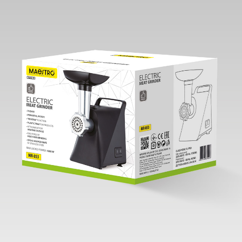 М'ясорубка 1000W (3 терки/томат.соковитискач/насадки для ковбас) MR-853 Maestro | Зображення 4