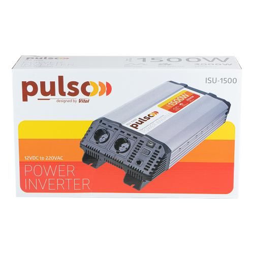 Перетворювач напруги PULSO/ISU-1500/12V-220V/1500W/LCD/USB-5VDC2.0A/син.хвиля/клеми | Зображення 8