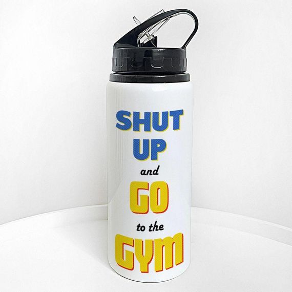 Пляшка для води з трубочкою Shut up and go to the gym 600 мл (PLV_25A038)