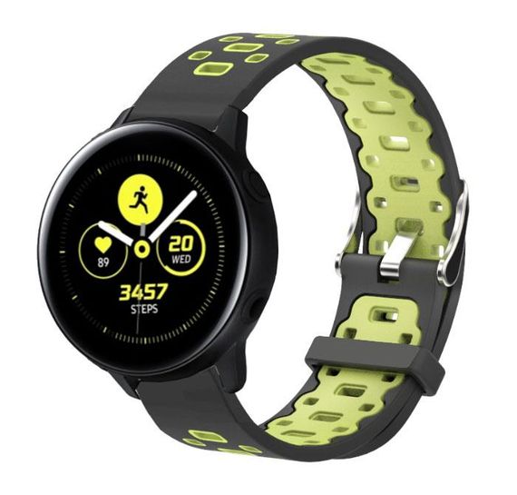 Спортивний ремінець Primo Perfor Classic для годинника Samsung Galaxy Watch Active / Active 2 - Black&Green