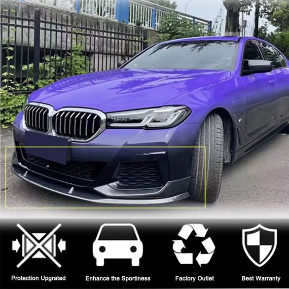 Накладка на передній бампер Lip V1 (для M-Sport 2021-2024 , Карбон) для BMW 5 серія G30/31 рр | Зображення 1