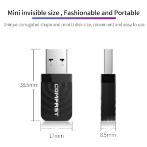 Comfast CF-812AC USB3.0 Gigabit 1300Mbps 2.4/5.8Ghz Дводіапазонний WiFi AC адаптер | Зображення 4