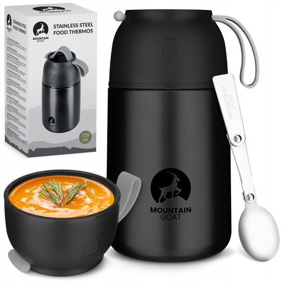Термос для їжі Mountain Goat 0.72 л з ложкою Black (P-5905973406956) | Зображення 9