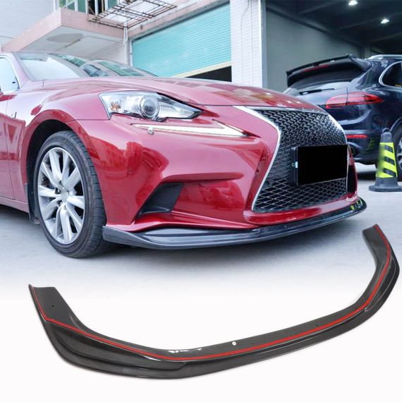 Накладка на передній бампер Lip (для F-Sport 2013-2016, Карбон) для Lexus IS 2013- рр