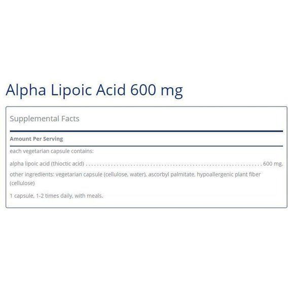 Альфа-ліпоєва кислота Pure Encapsulations Alpha Lipoic Acid 600 mg 120 Caps | Зображення 1
