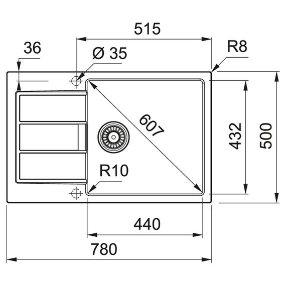 Кухонні мийки Franke Sirius 2.0 S2D 611-78 XL/143.0621.335/ Тектонайт/780x500х200/Чорний (143.0621.335) | Зображення 1