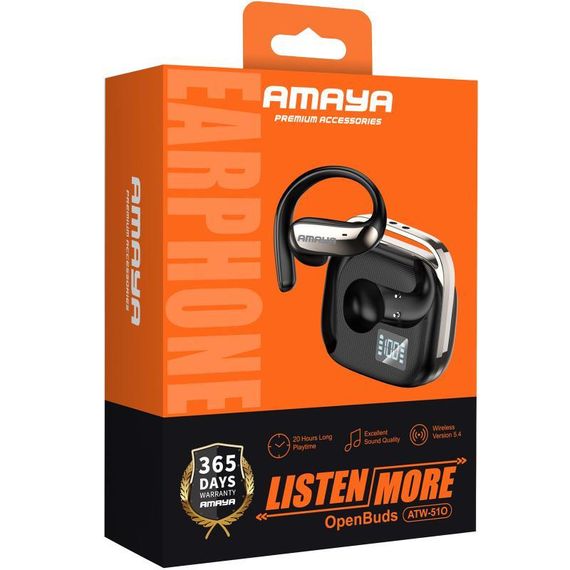Бездротові TWS навушники Amaya ATW-51O Black | Зображення 1