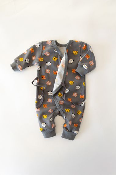 Ромпер кімоно з начосом, принт Мордочки від народження до 6 міс 62 | Зображення 1