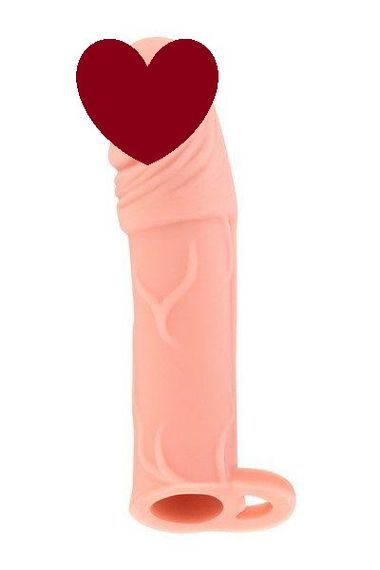 Насадка на член Real Body - Real Extender HUGY с открытой головкой и кольцом для мошонки sexstyle