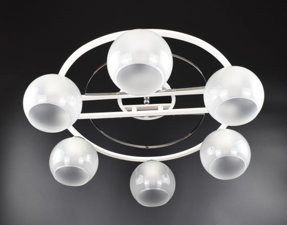 Люстра стельова на 6 лампочок 26192 Білий 19х58х58 см. | Зображення 4