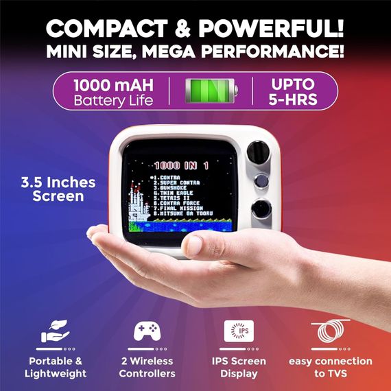 Ігрова консоль H7 Mini TV РЕТРО 740 ігор + 2 джойстики ∙ Портативна ретро-консоль H7 з екраном та джойстиками | Зображення 1