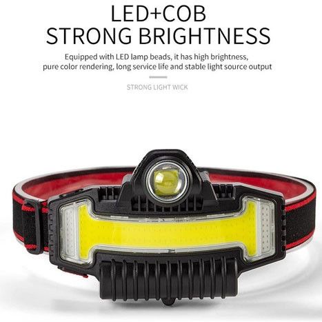 Налобний ліхтарик Bailong BL-W685-LTS+COB+RGB, 5 режимів, водостійкий, ударостійкий, USB WX-988 кабель Type-c | Зображення 7