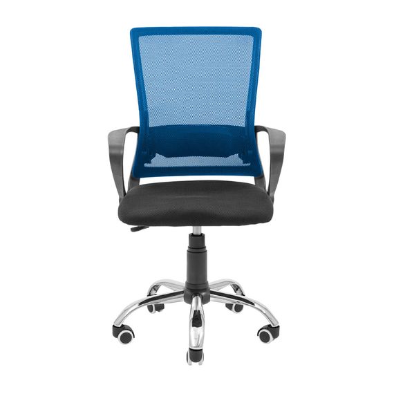 Крісло Робін Хром Піастра Сітка чорна + синя | Зображення 1