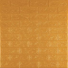 3D панель самоклеюча 700х770х3мм цегла Золота (011-3) SW-00000676