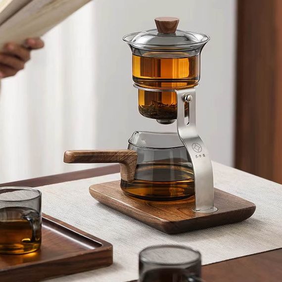 Чайник для заваривания TeaPot D-41 Automatic tea maker 300/400ml Transparent gray | Зображення 3