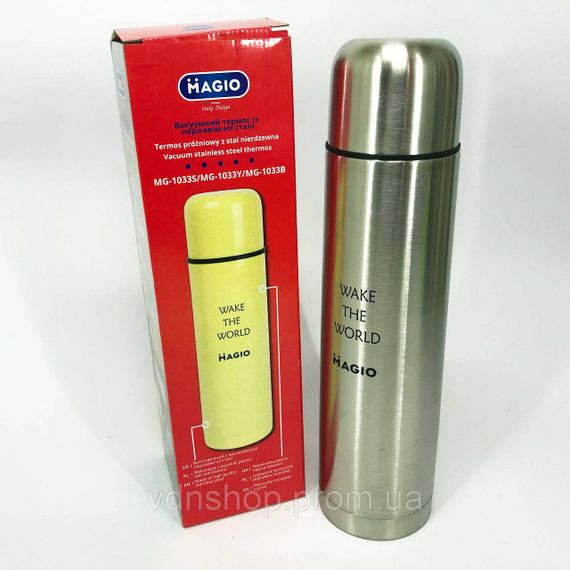 Термос питьевой туристический MAGIO MG-1033S 1 л, Термос для питьевой воды туристический PE-16 | Зображення 5