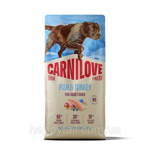 Беззерновой сухой корм Carnilove True Fresh Fish & Turkey для взрослых собак рыба и индейка 12 кг (арт. 173747)