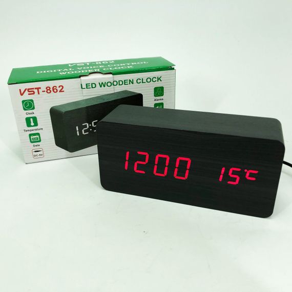 Настільний годинник для офісу VST-862, Годинник з показом температури і вологості VC-22 | Зображення 7