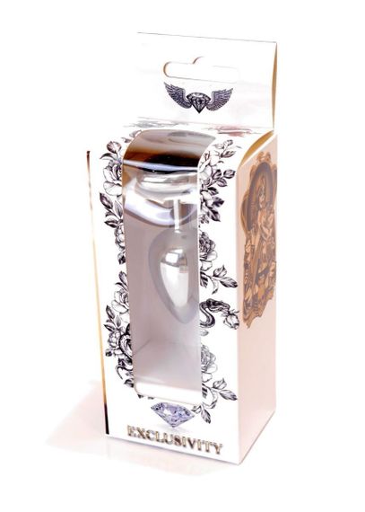 Анальна пробка - Jewellery Silver Heart Plug Black Sex Aura | Зображення 7