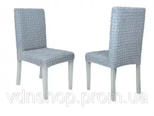 Комплект чехлов на стулья без оборки 6 штук (серый) | Зображення 2