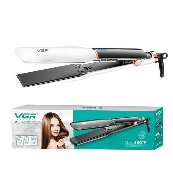 Випрямляч для волосся з керамічним покриттям VGR V-519C White, 100-230 °C, 70 W, LED-дисплей (46264-V-519S WHITE_378) | Зображення 2