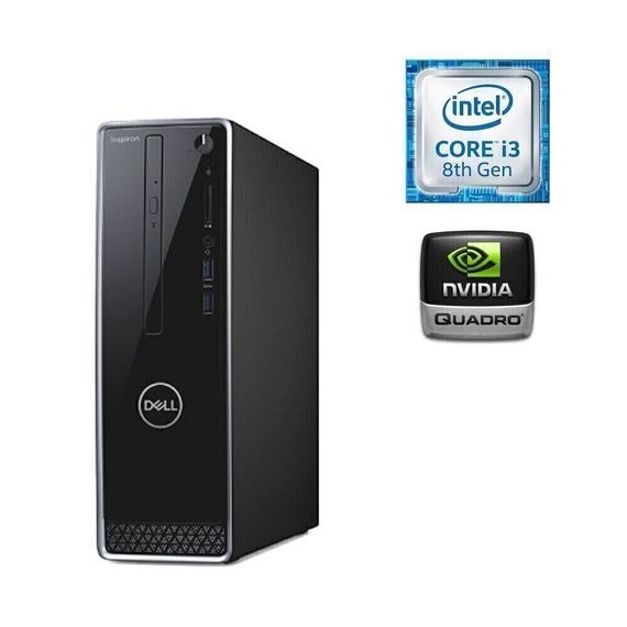 Комп'ютер Dell Inspiron 3470 SFF / Intel Core i3-8100 (4 ядра по 3,6 ГГц) / 8 ГБ DDR4 / 256 ГБ SSD M.2 / nVidia Quadro T400, 2 ГБ GDDR6, 64-біт / Win 10 Home б/в