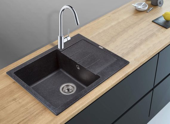 Каменная мойка Ventolux SILVIA (SPACE BLACK) 620x500x200